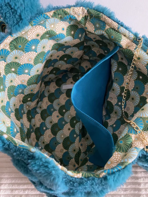 SAC DOUCEUR VELOURS VERT DAMIER