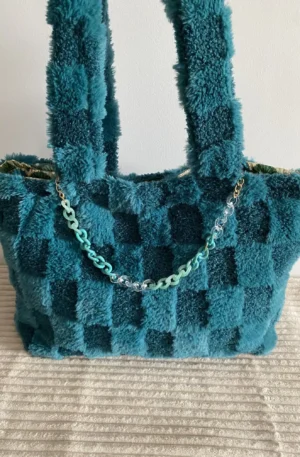 SAC DOUCEUR VELOURS VERT DAMIER