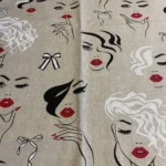 Tissu Toile de Coton Coco sur fond Naturel