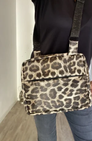 SACOCHE DENIS LEOPARD SIMILI CUIR