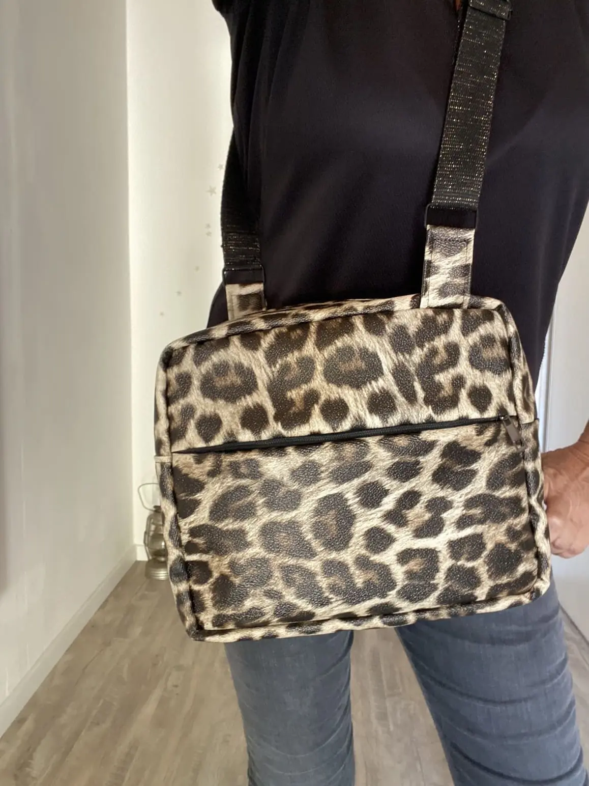 SACOCHE DENIS LEOPARD SIMILI CUIR