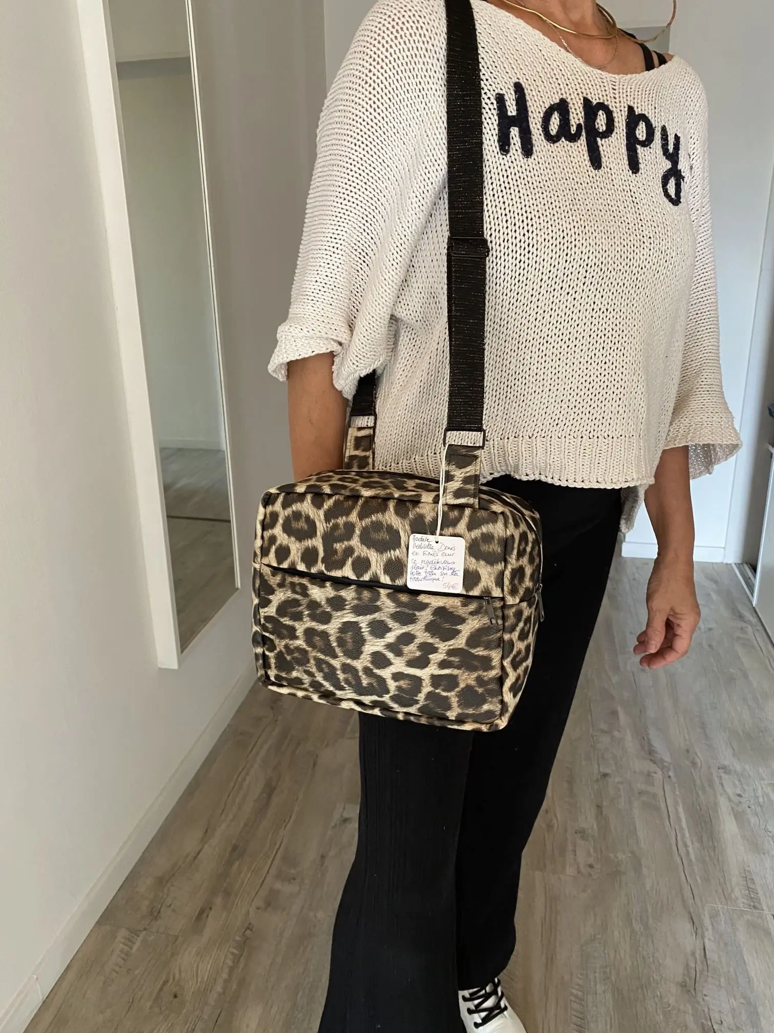 SACOCHE DENIS LEOPARD SIMILI CUIR