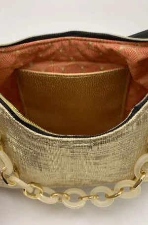 SAC BAGUETTE GRAPHIQUE DOREE