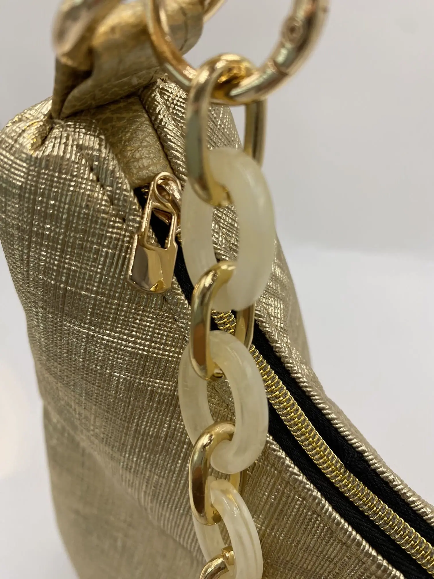 SAC BAGUETTE GRAPHIQUE DOREE