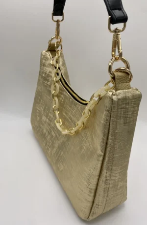 SAC BAGUETTE GRAPHIQUE DOREE