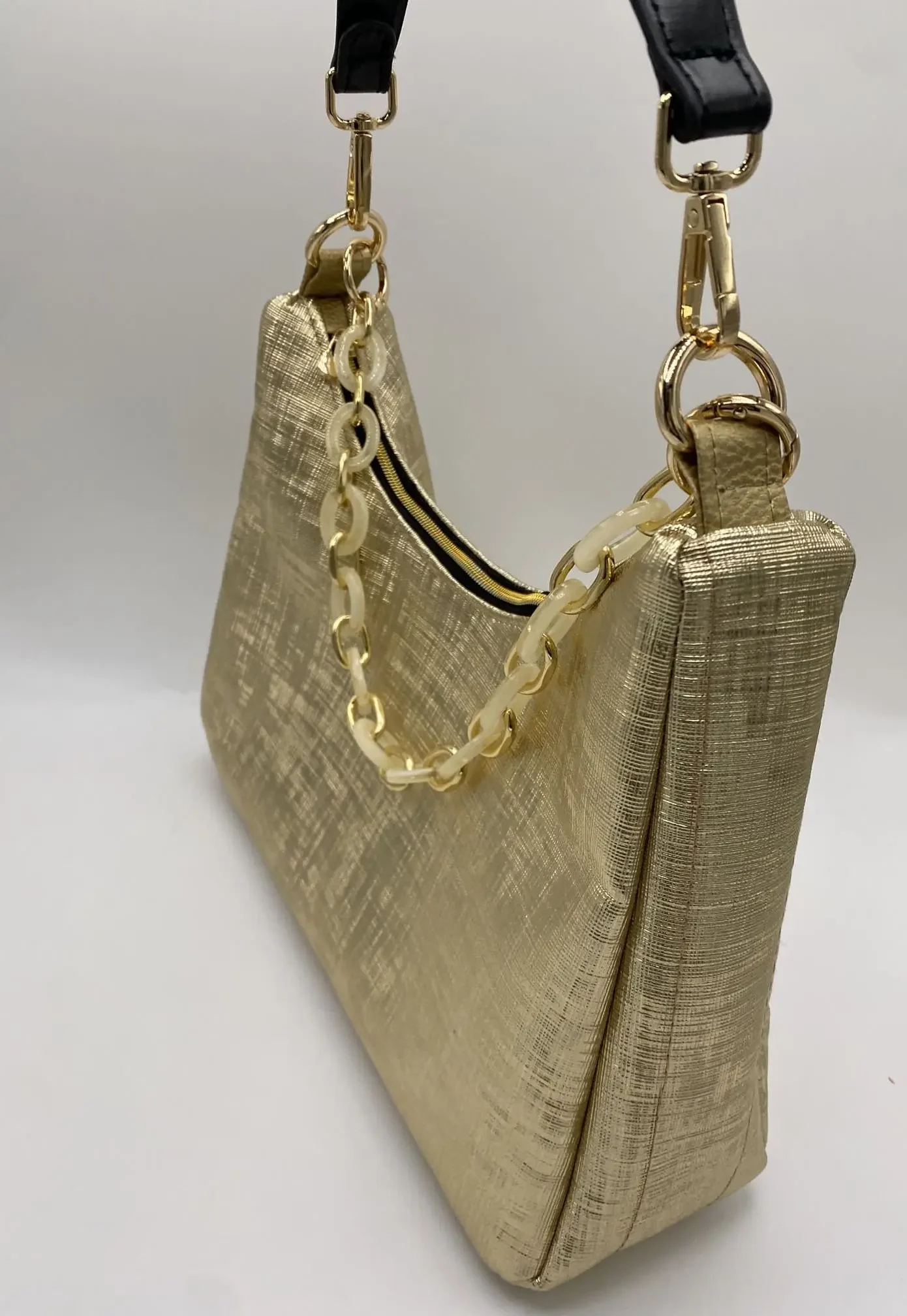 SAC BAGUETTE GRAPHIQUE DOREE