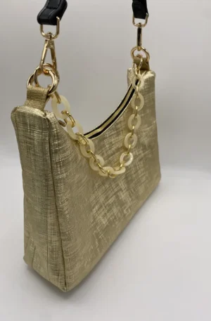 SAC BAGUETTE GRAPHIQUE DOREE
