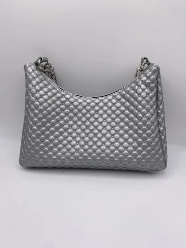 SAC BAGUETTE SIMILI CUIR CAPITONS CHAINE ARGENT