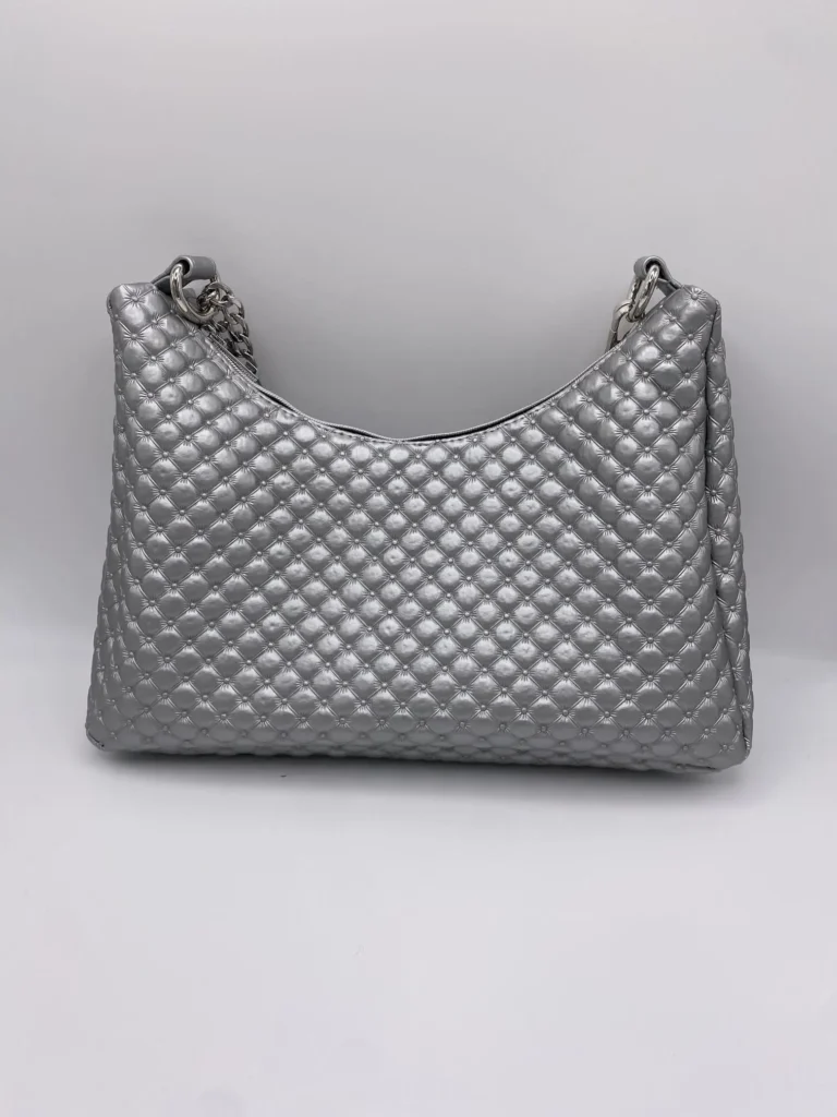 SAC BAGUETTE SIMILI CUIR CAPITONS CHAINE ARGENT
