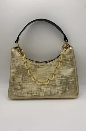 SAC BAGUETTE GRAPHIQUE DOREE
