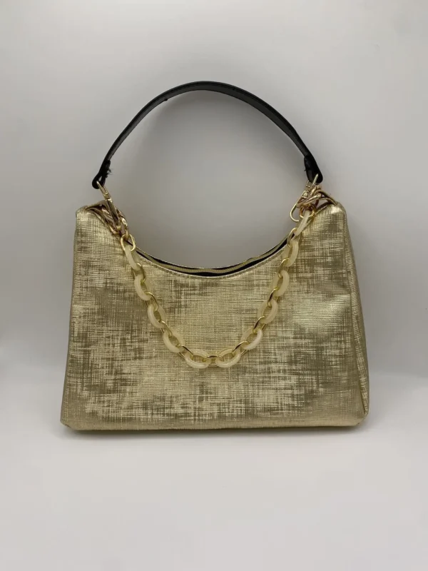 SAC BAGUETTE GRAPHIQUE DOREE