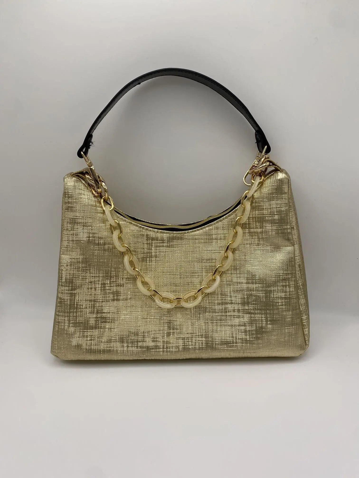 SAC BAGUETTE GRAPHIQUE DOREE