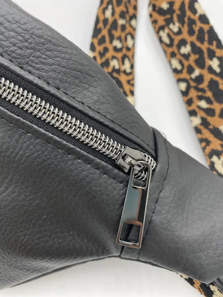 BANANE SIMILI NOIR SANGLE 38mm LEOPARD