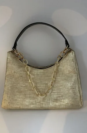 SAC BAGUETTE GRAPHIQUE DOREE
