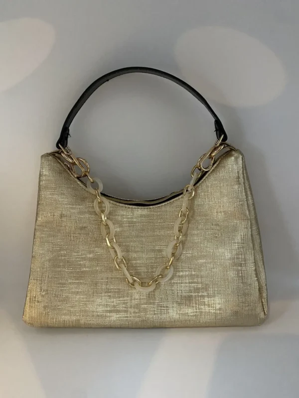 SAC BAGUETTE GRAPHIQUE DOREE