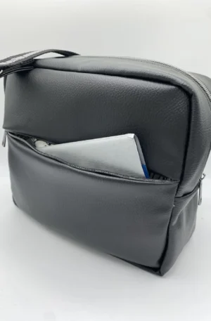 SACOCHE DENIS SIMILI CUIR NOIR