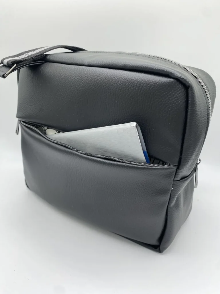 SACOCHE DENIS SIMILI CUIR NOIR