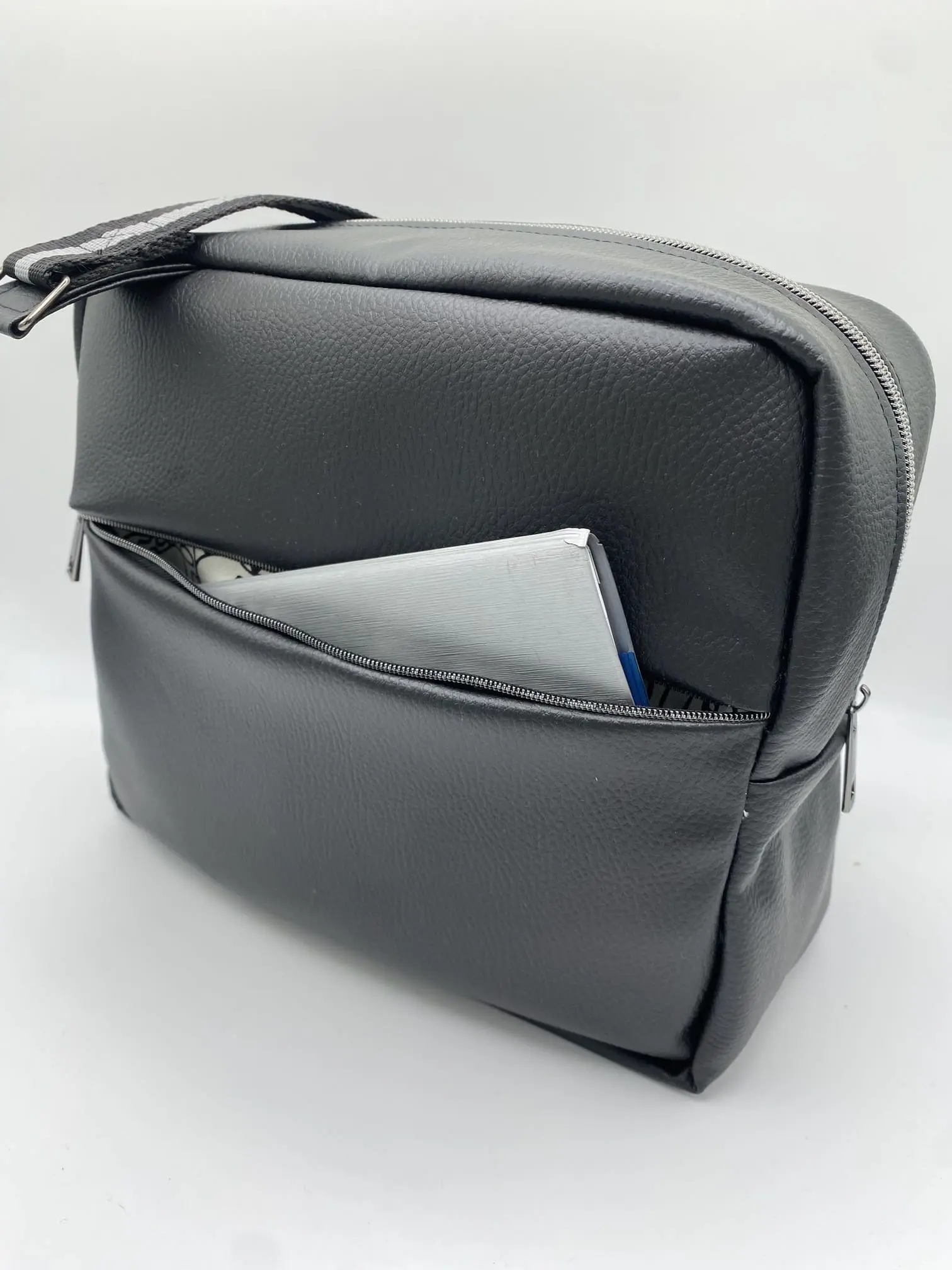 SACOCHE DENIS SIMILI CUIR NOIR
