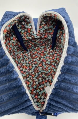 MODELE GRANDE TROUSSE VELOURS COTES 1CM DOUBL2E COTON FLEURI