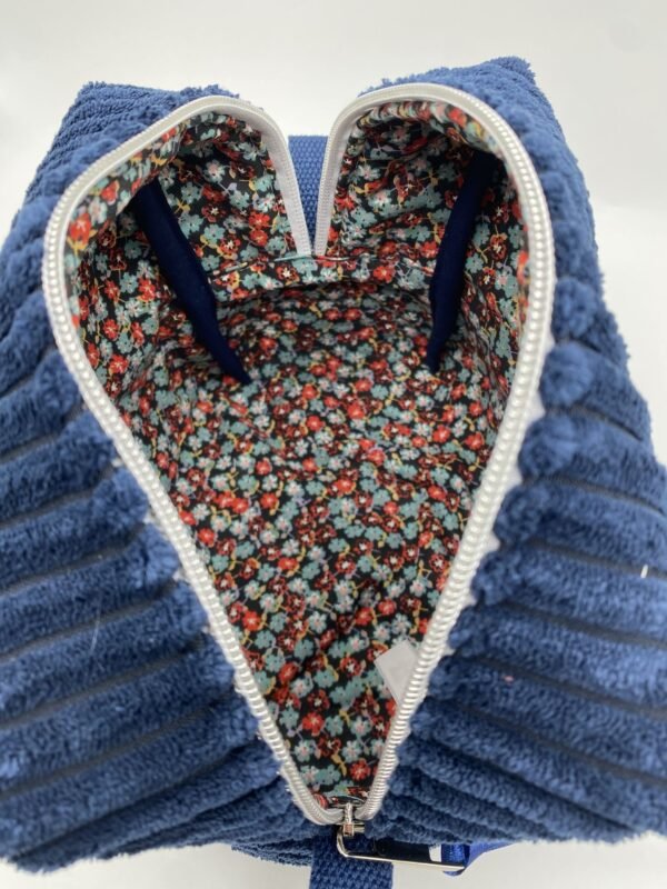 MODELE GRANDE TROUSSE VELOURS COTES 1CM DOUBL2E COTON FLEURI