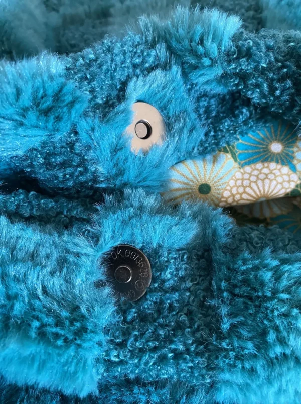 MODELE POCHON FOURRURE TURQUOISE