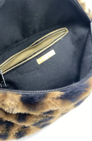 Banane fausse fourrure noire et marron