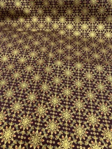 CRETONNE ETOILE 6 BRANCHES DOREES