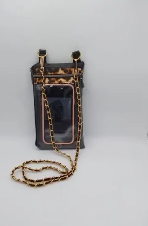 POCHETTE TELEPHONE SIMILI CUIR NOIR