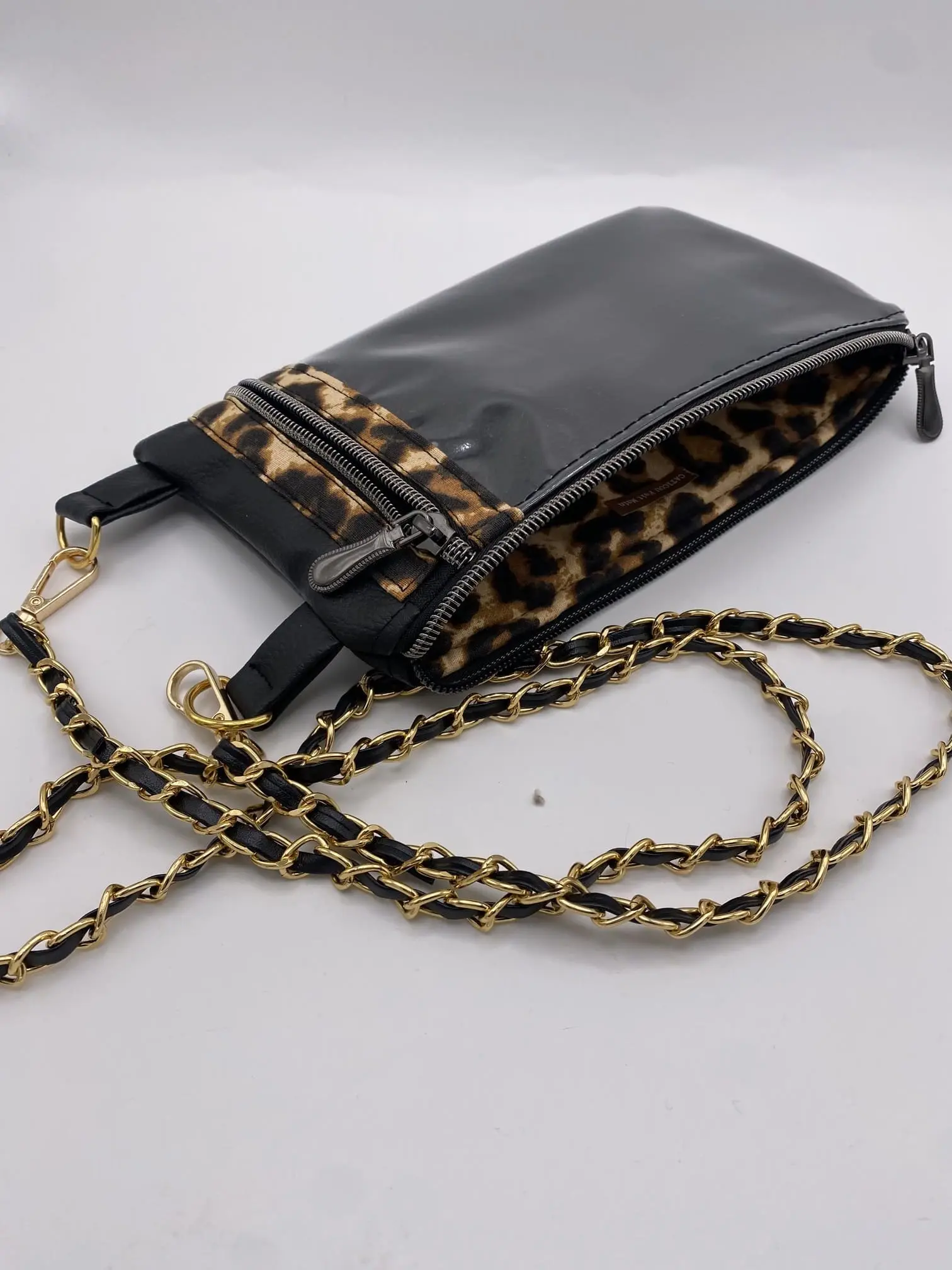 POCHETTE TELEPHONE SIMILI CUIR NOIR