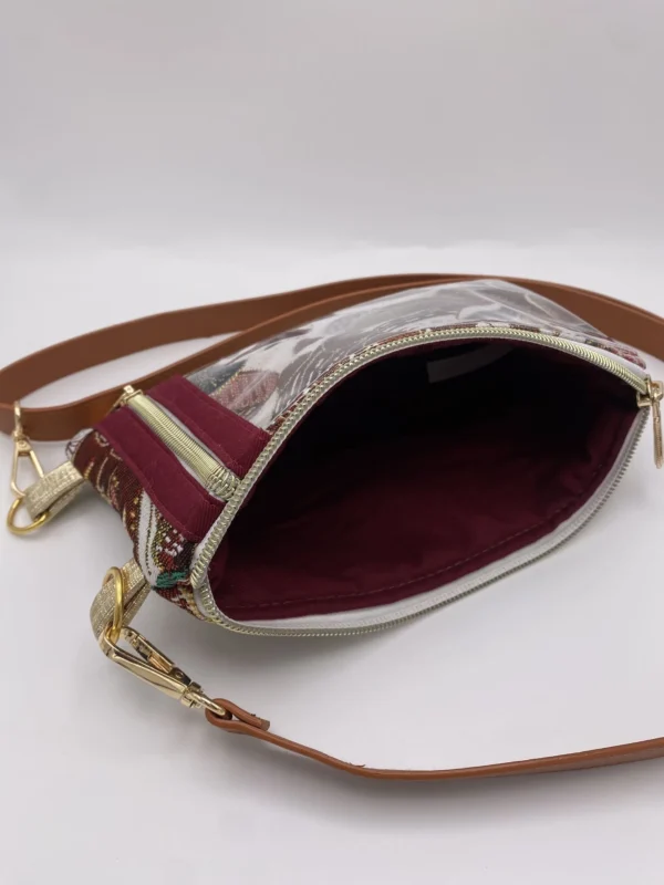 POCHETTE TELEPHONE JACQUARD FEUILLES DOREES