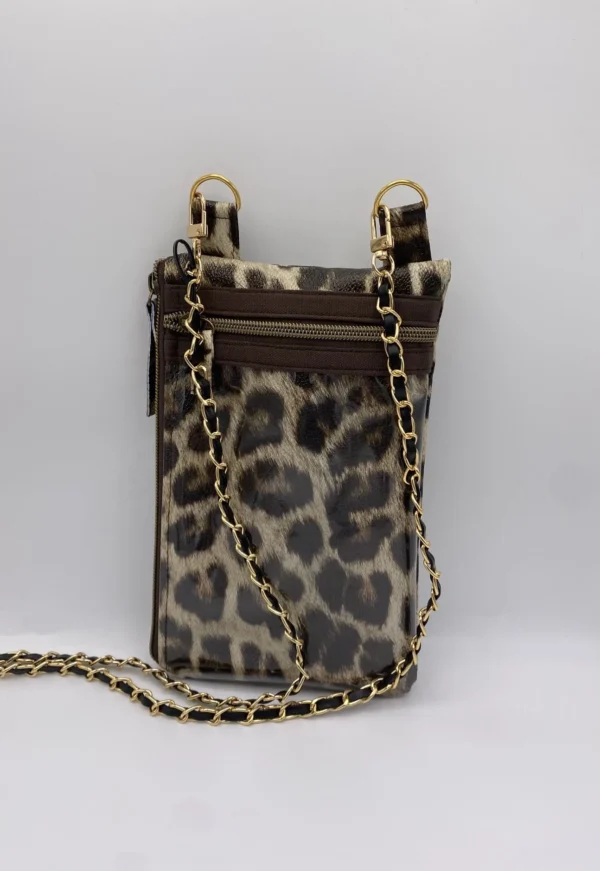 POCHETTE TELEPHONE SIMILI CUIR LEOPARD