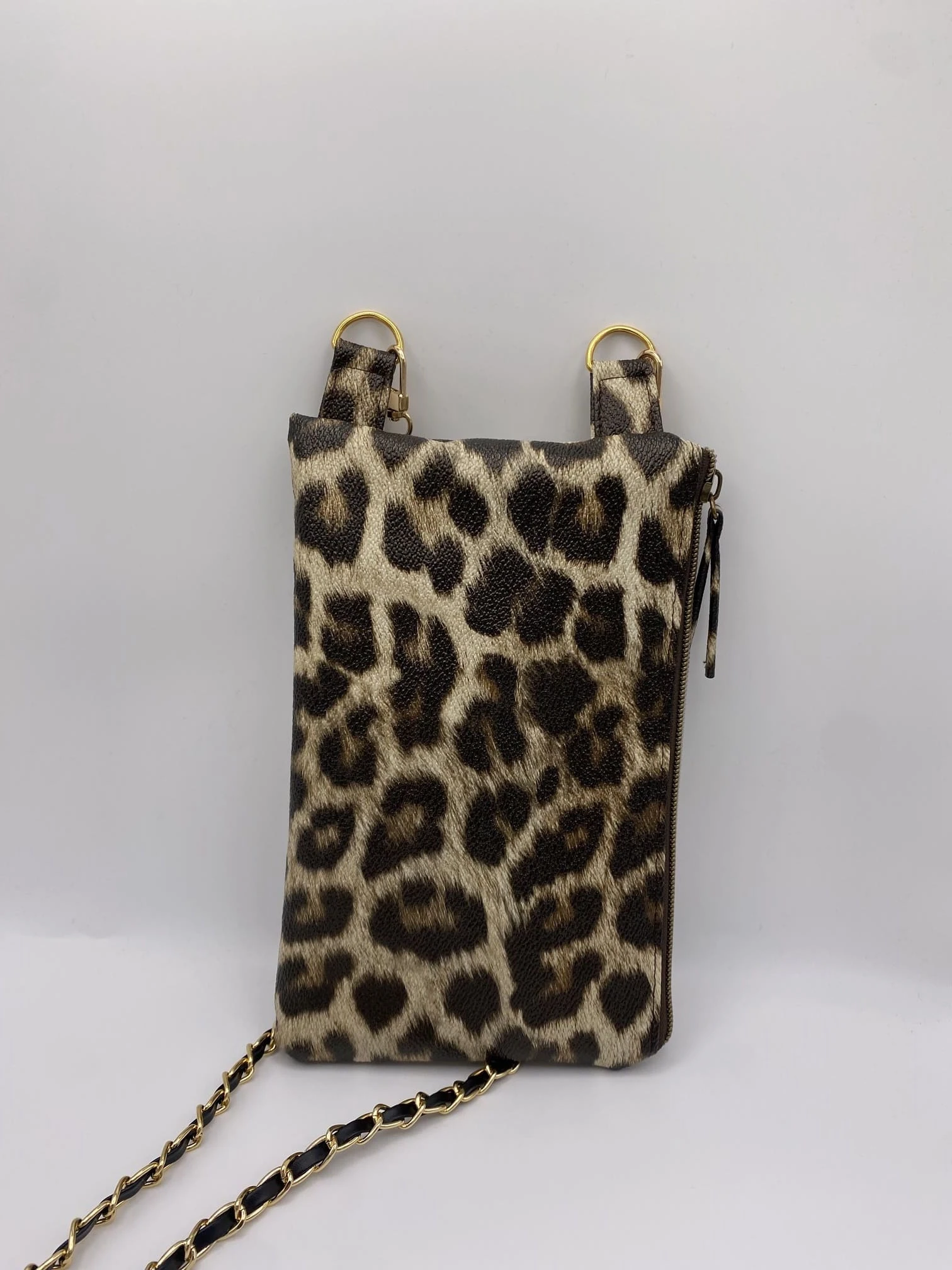 POCHETTE TELEPHONE SIMILI CUIR LEOPARD
