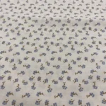 CRETONNE SIMONY FLEURS BLEUES FOND ECRU