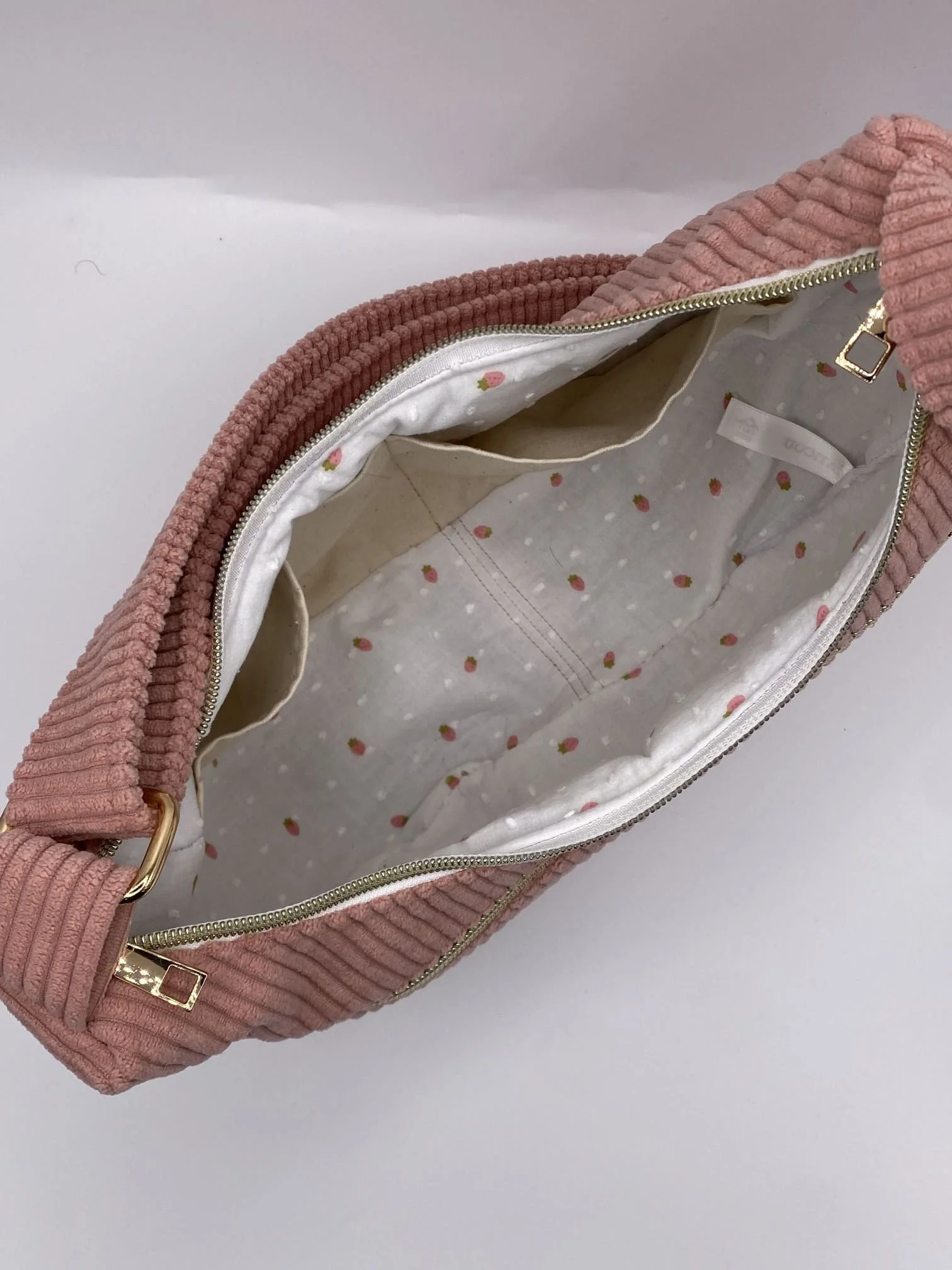 SAC DEMI LUNE MIEL VELOUR BOIS DE ROSE