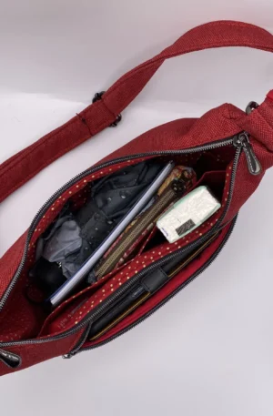 SAC DEMI LUNE MIEL ROUGE