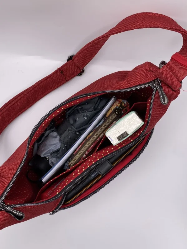 SAC DEMI LUNE MIEL ROUGE