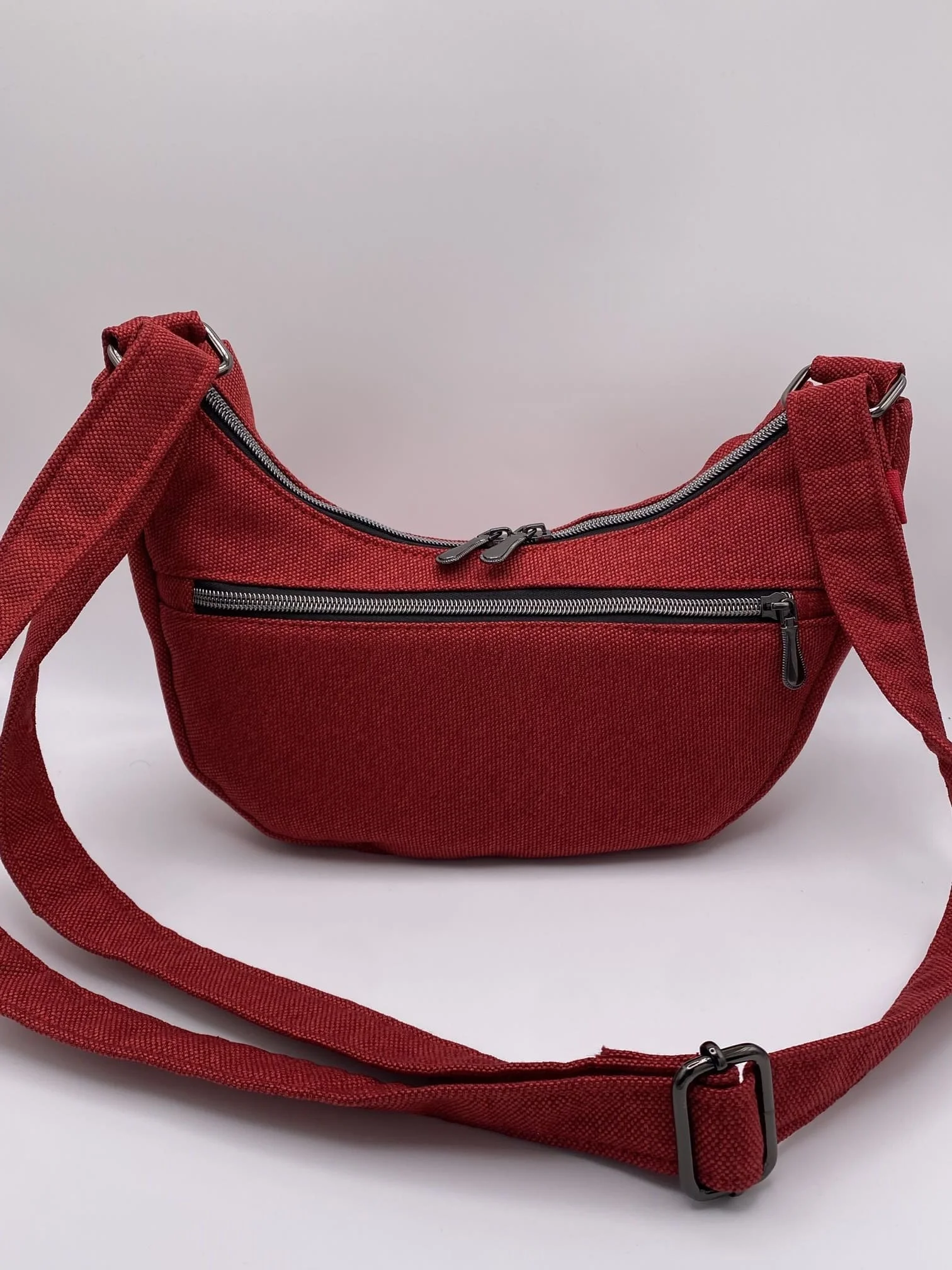SAC DEMI LUNE MIEL ROUGE