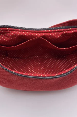 SAC DEMI LUNE MIEL ROUGE