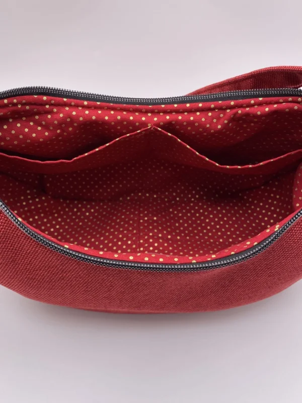 SAC DEMI LUNE MIEL ROUGE