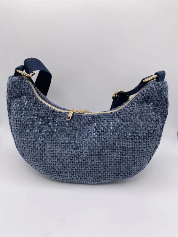 SAC DEMI LUNE CANNAGE ASPECT LAINEUX MARINE