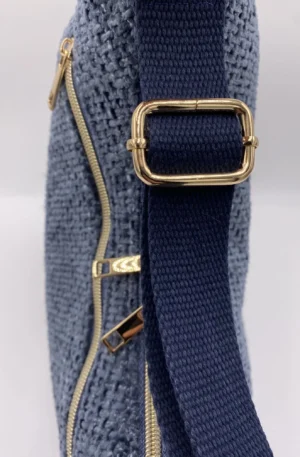 SAC DEMI LUNE CANNAGE ASPECT LAINEUX MARINE