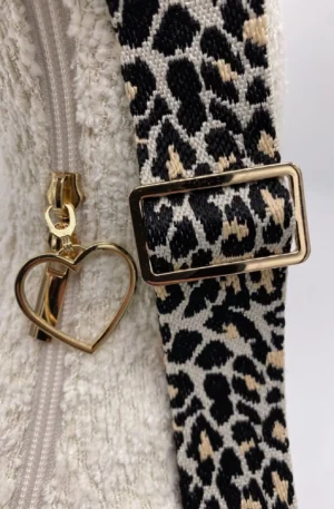 SAC DEMI LUNE ASPECT LAINEUX BEIGE