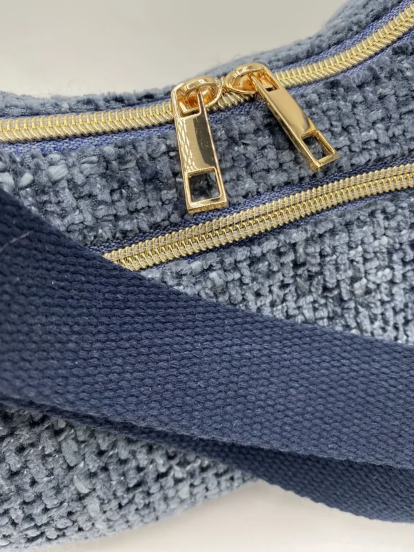 SAC DEMI LUNE CANNAGE ASPECT LAINEUX MARINE