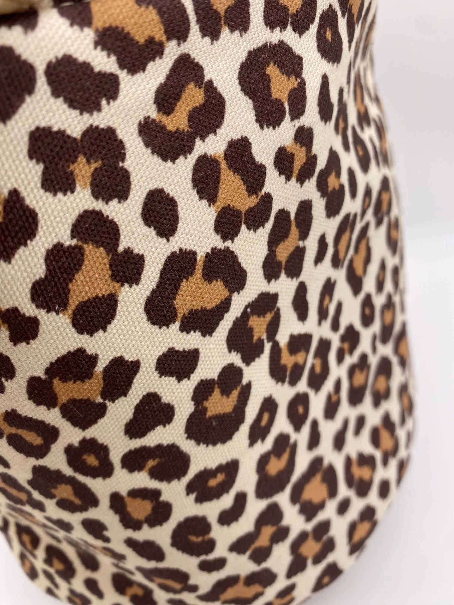 PANIERE TISSU AMEUBLEMENT BEIGE TOILE DE COTON LEOPARD