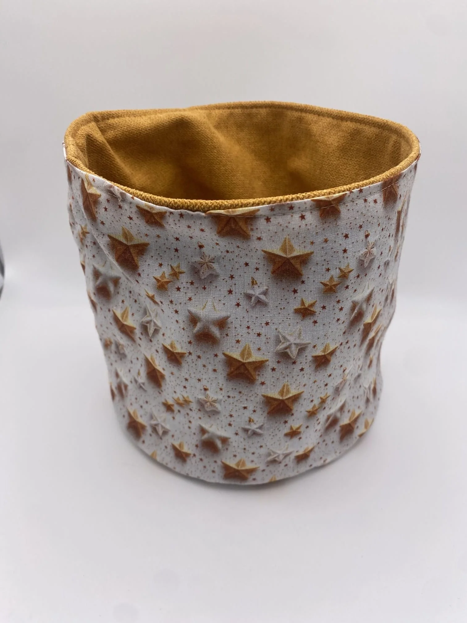 PANIERE TISSU AMEUBLEMENT JAUNE CRETONNE 3D JOIE ETOILE