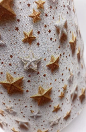 PANIERE TISSU AMEUBLEMENT JAUNE CRETONNE 3D JOIE ETOILE