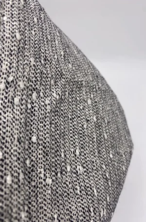 PANIERE TISSU D AMEUBLEMENT GRIS SCINTILLANT ET TISSU AMEUBLEMENT UNI GRIS