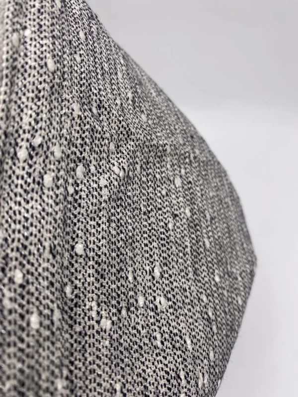 PANIERE TISSU D AMEUBLEMENT GRIS SCINTILLANT ET TISSU AMEUBLEMENT UNI GRIS