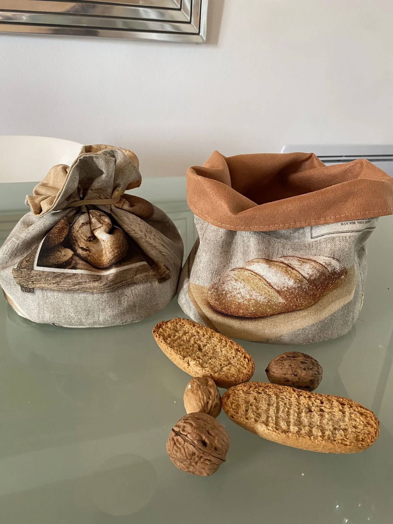 PANIERE TISSU AMEUBLEMENT ROUILLE TOILE DE COTON BOULANGERIE