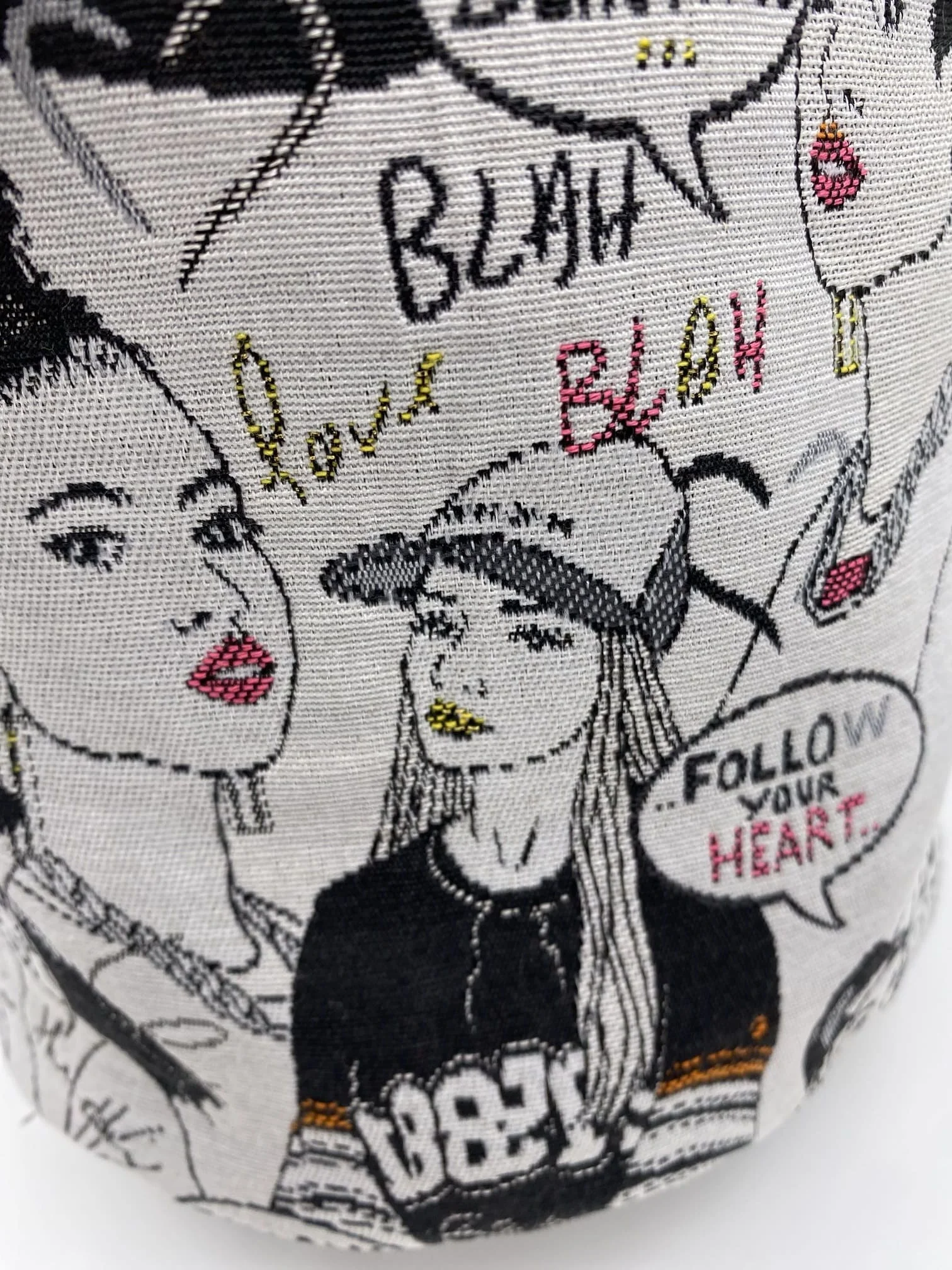 PANIERE TISSU JACQUARD VERT ET JACQUARD GIRLY